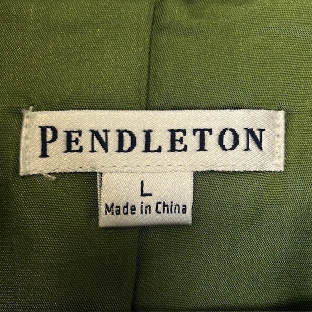 Pendleton Green Merino Wool Double Breasted Pea Coat Jacket Womens Large Flaw - Picture 5 of 12